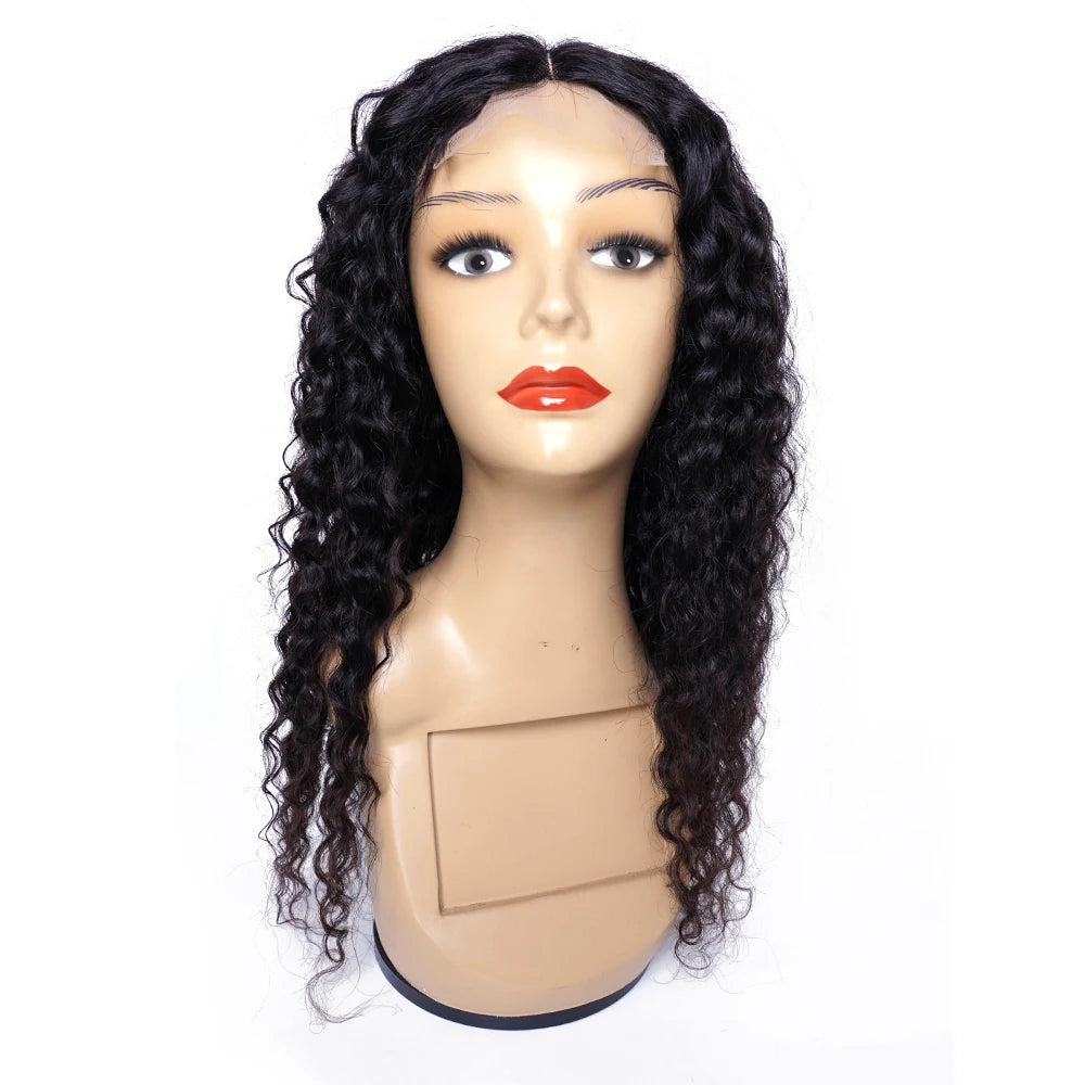 Lace T-Type Middle Part Wavy Human Hair Wig