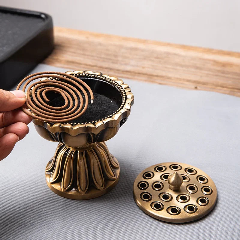 Lotus Copper Lamp Incense Burner