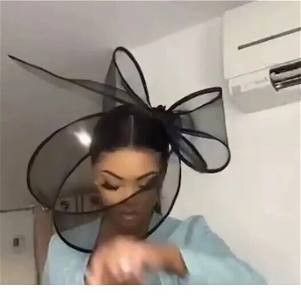 Lenis Black Fascinator Wedding Pillbox Hat Hair Clip Church Ladies Party Headpiece Fashion Headwear