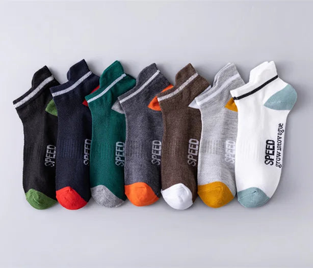 Men’s Striped Sports Ankle Socks (5 Pairs)