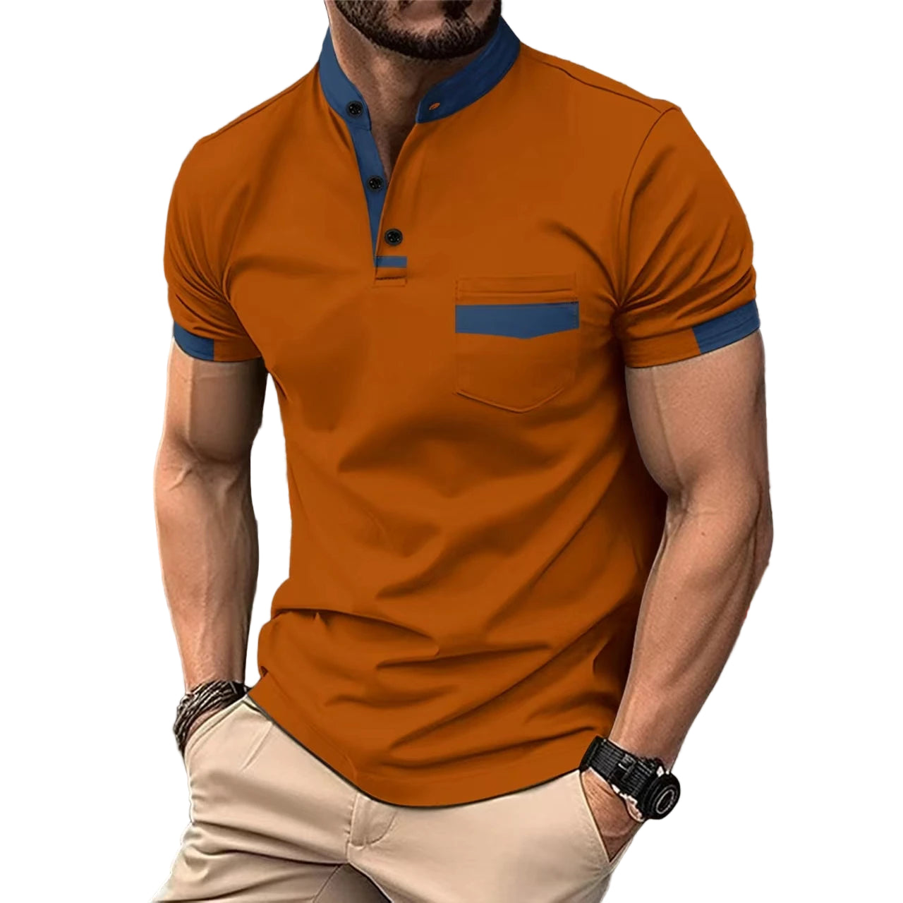 Men’s Summer Polo Shirt with Chest Pocket