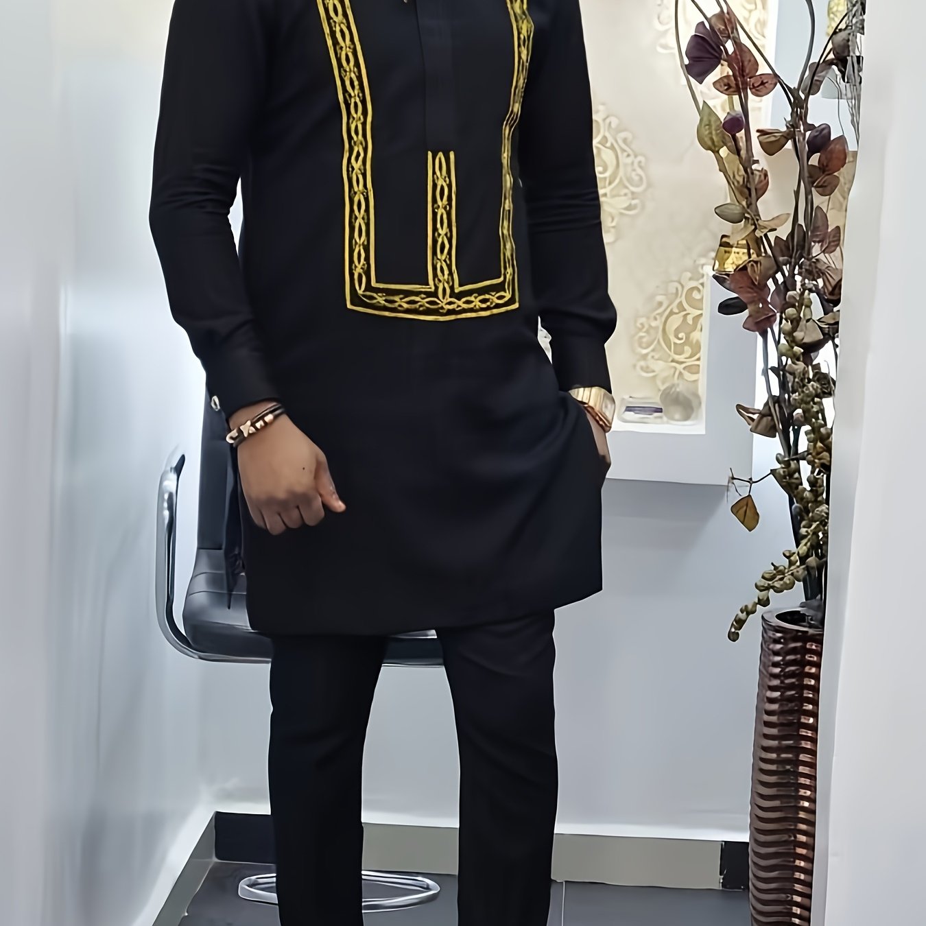 Kenis Designer Men's Embroidery Suit
