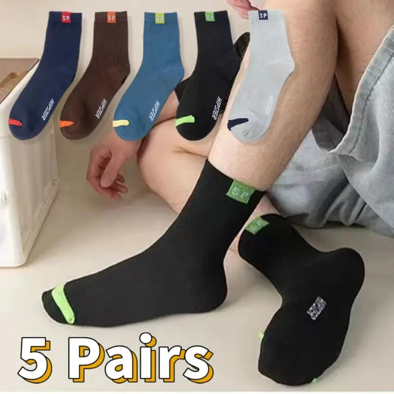 Men’s Striped Sports Ankle Socks (5 Pairs)