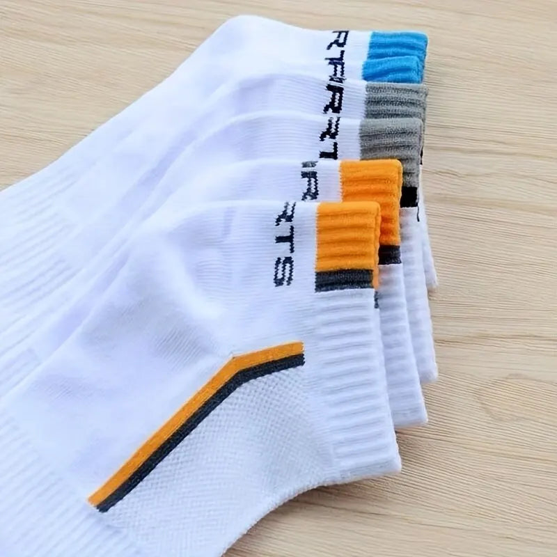 Men’s Striped Sports Ankle Socks (5 Pairs)