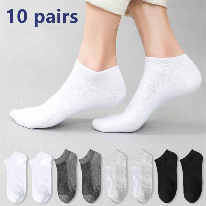 Men’s Striped Sports Ankle Socks (5 Pairs)