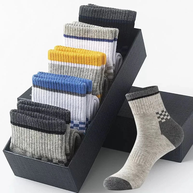 Men’s Striped Sports Ankle Socks (5 Pairs)