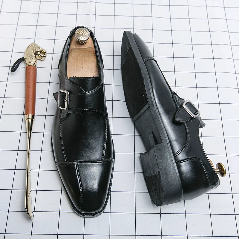 Men’s Leather Monk Strap Dress Shoes