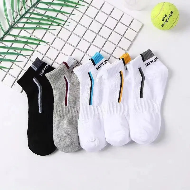 Men’s Striped Sports Ankle Socks (5 Pairs)