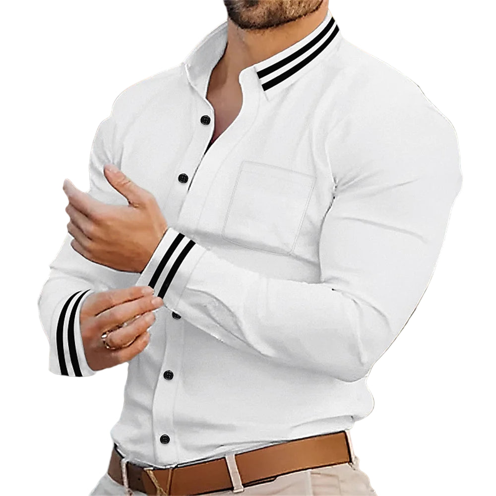 Men's Fashion Long Sleeve Lapel Shirt