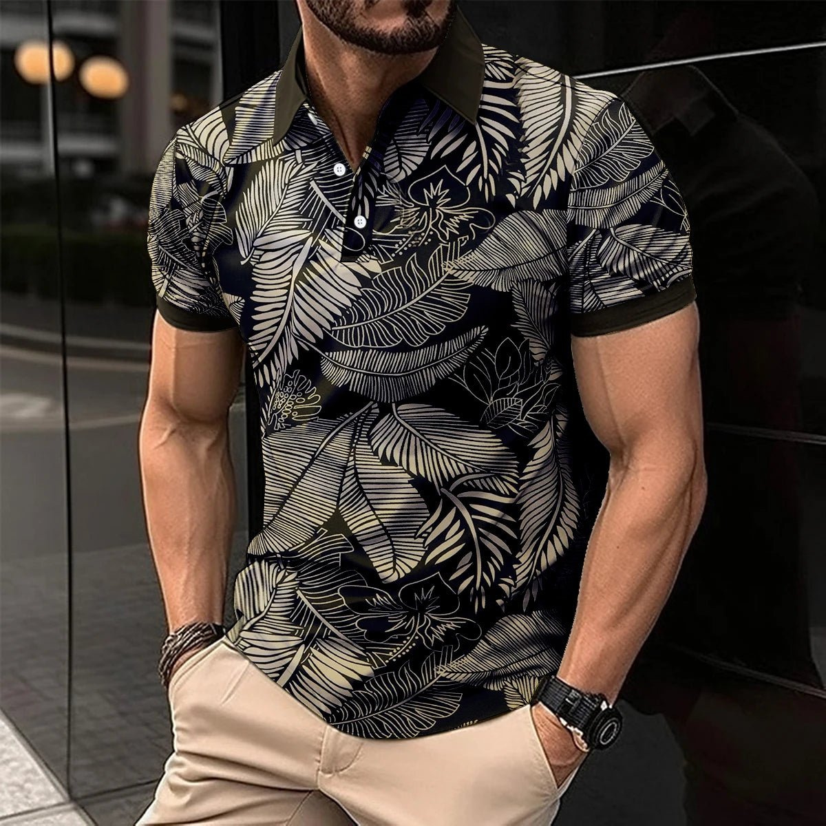 Men’s Summer Casual Short-Sleeve Polo Shirt