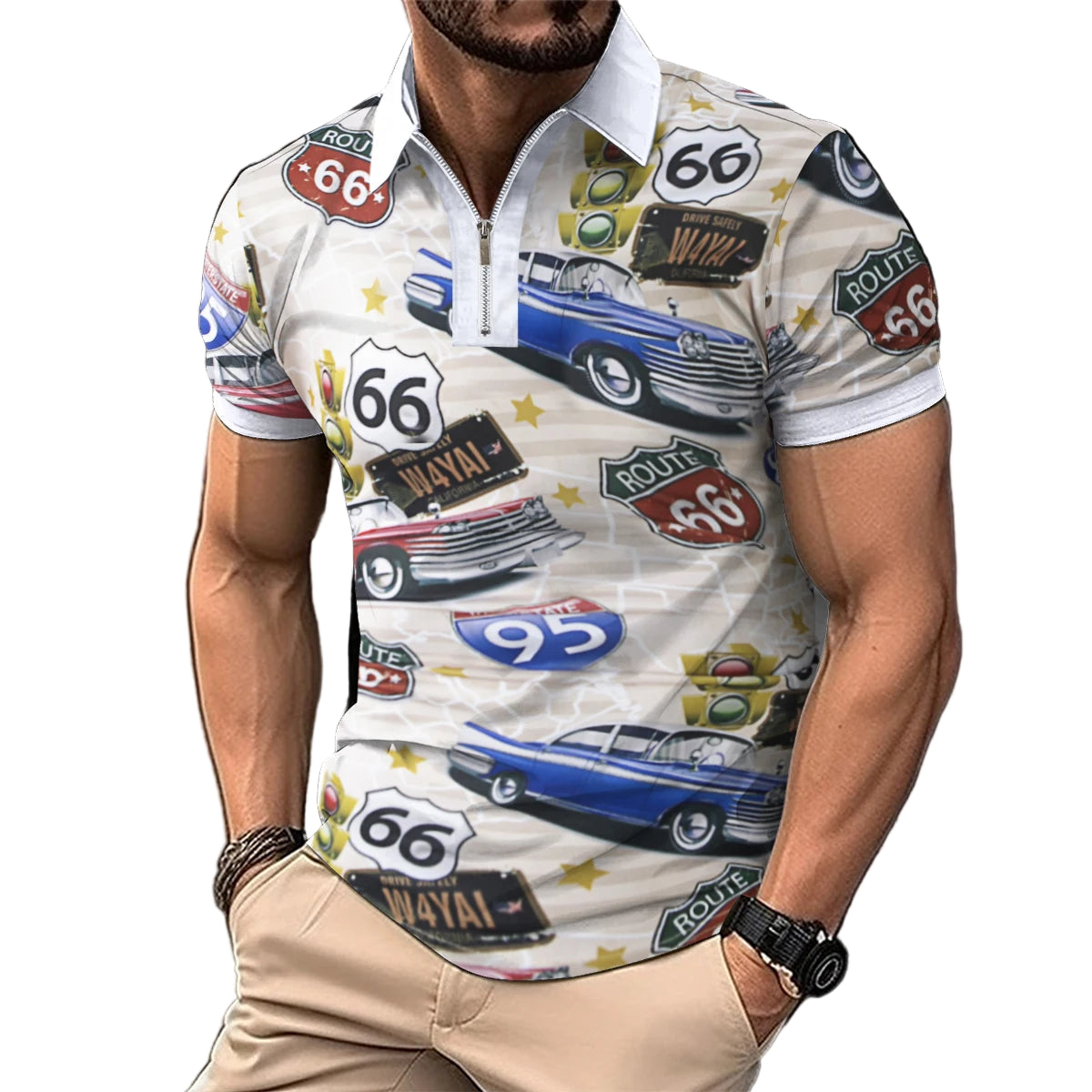 Men’s Summer Casual Short-Sleeve Polo Shirt