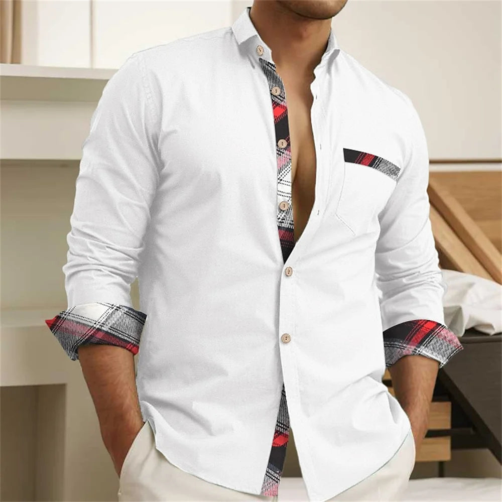 Men's Fashion Long Sleeve Lapel Shirt