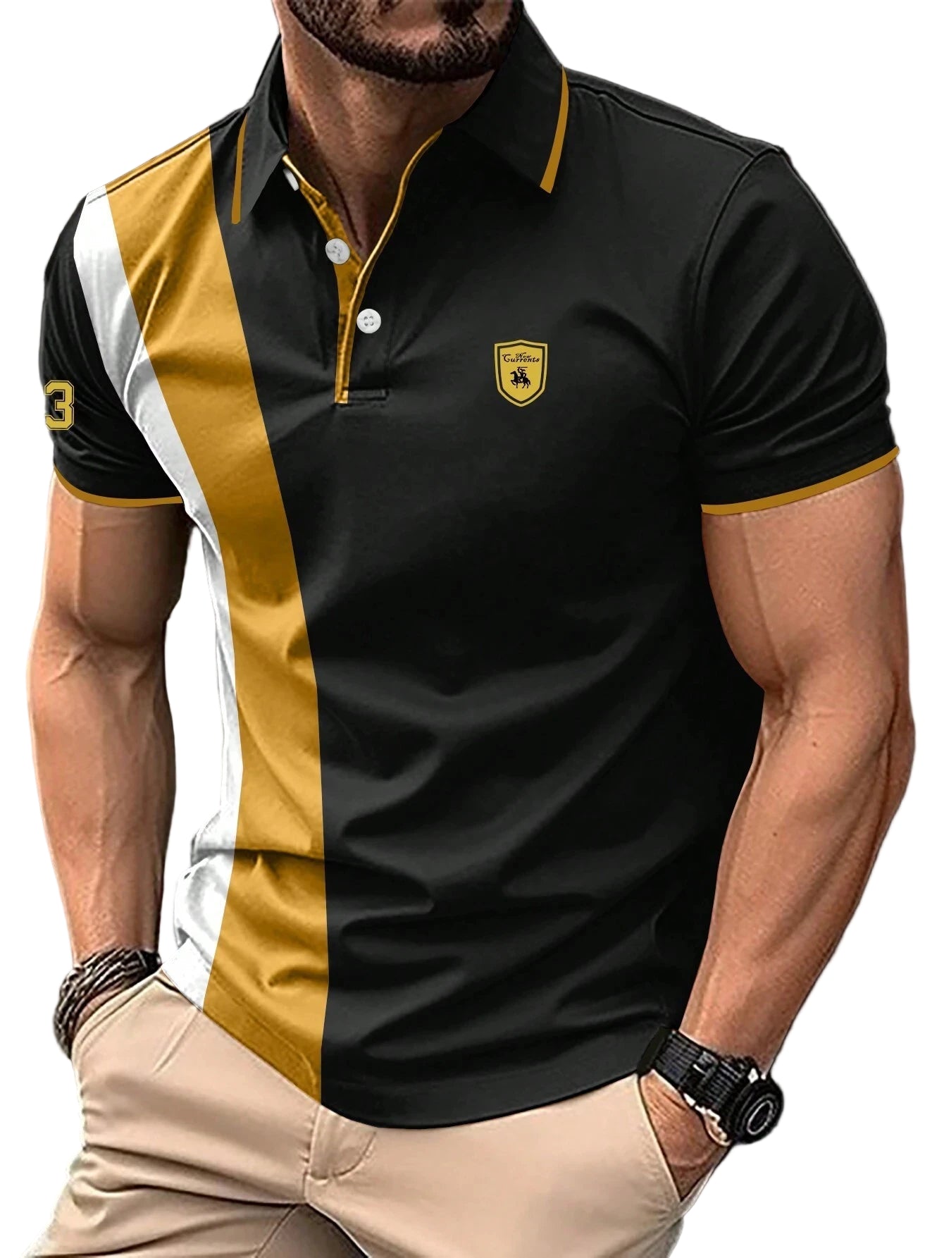 Men's High-Quality Color block Polo Shirt