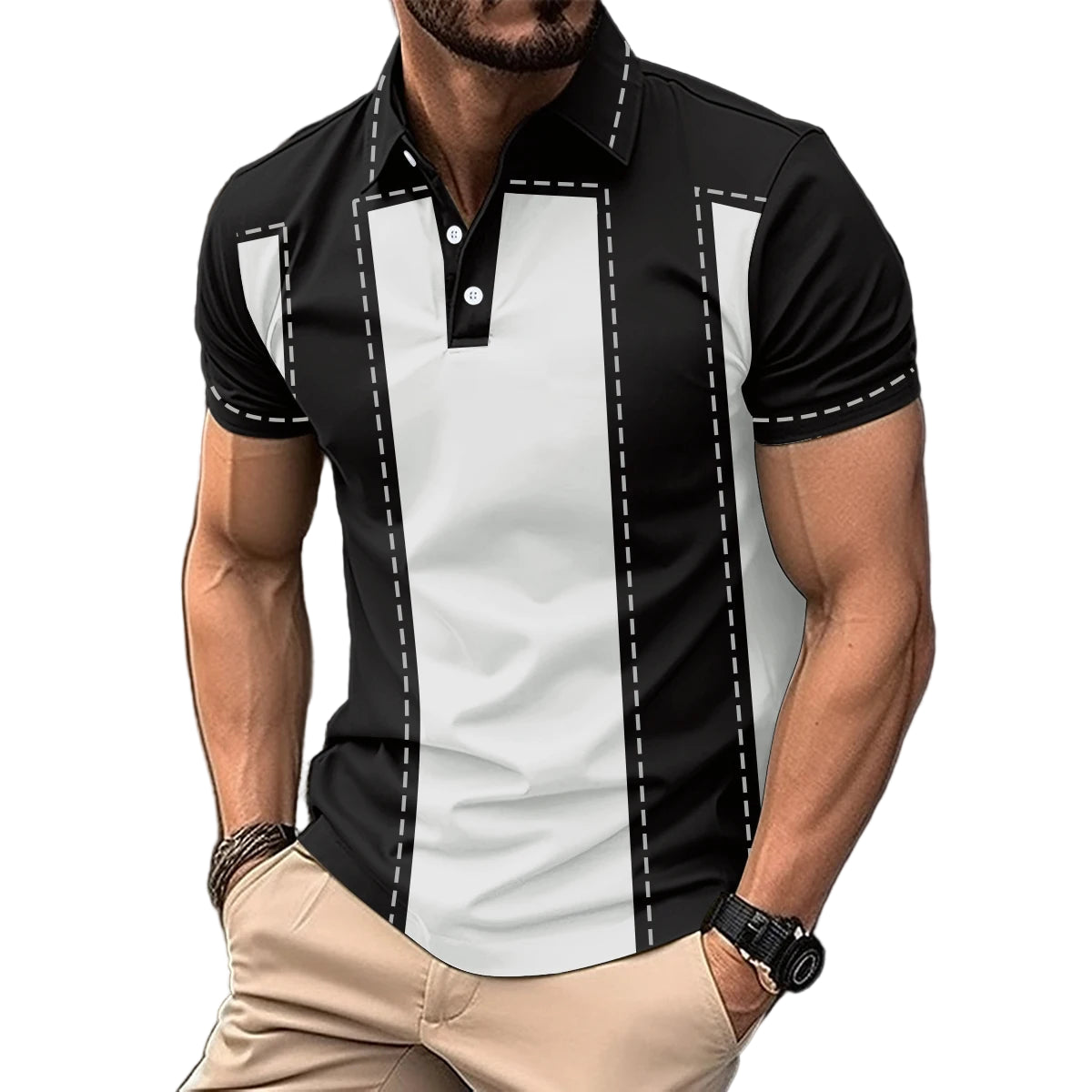 Men’s Summer Casual Short-Sleeve Polo Shirt