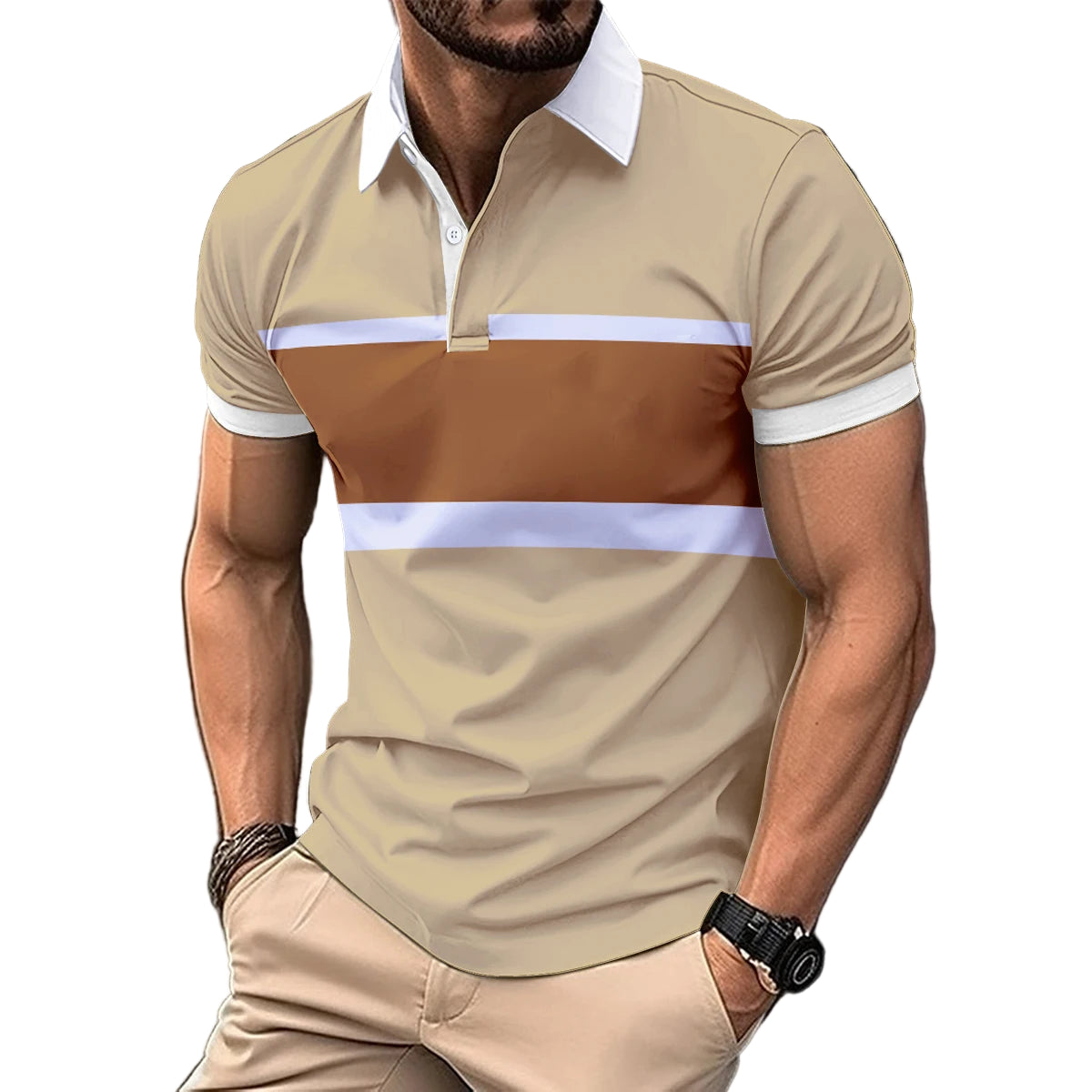Men’s Summer Casual Short-Sleeve Polo Shirt