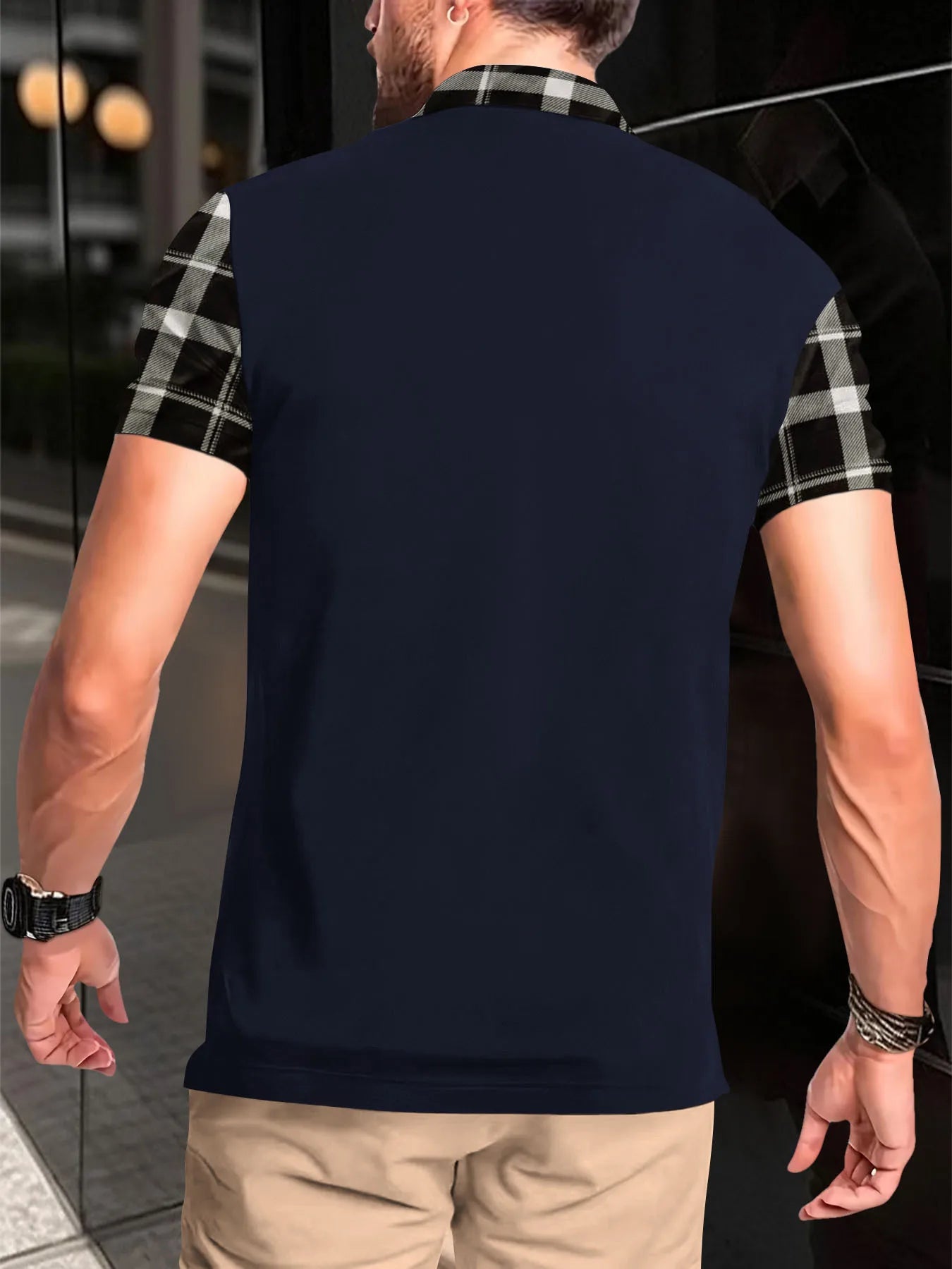 Men’s Summer Plaid Polo Shirt