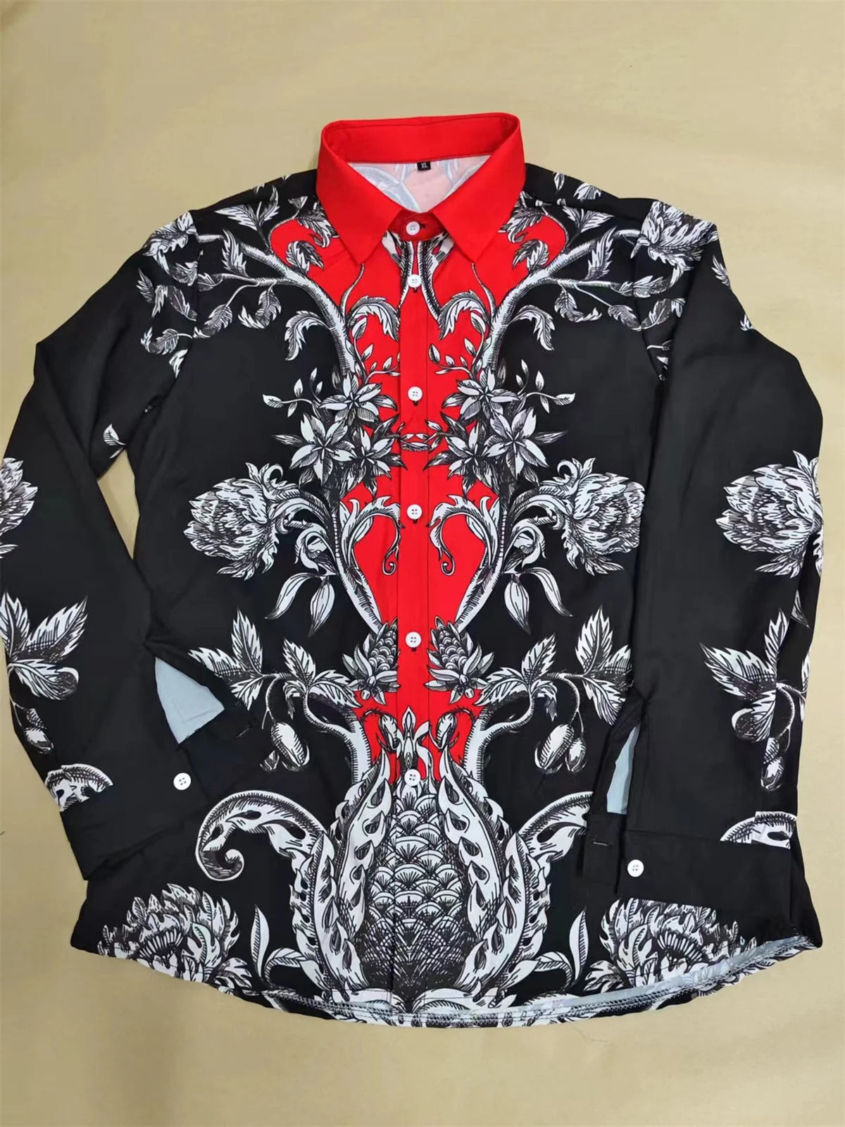 Men’s Spring/Summer Luxury Printed Long Sleeve Shirt