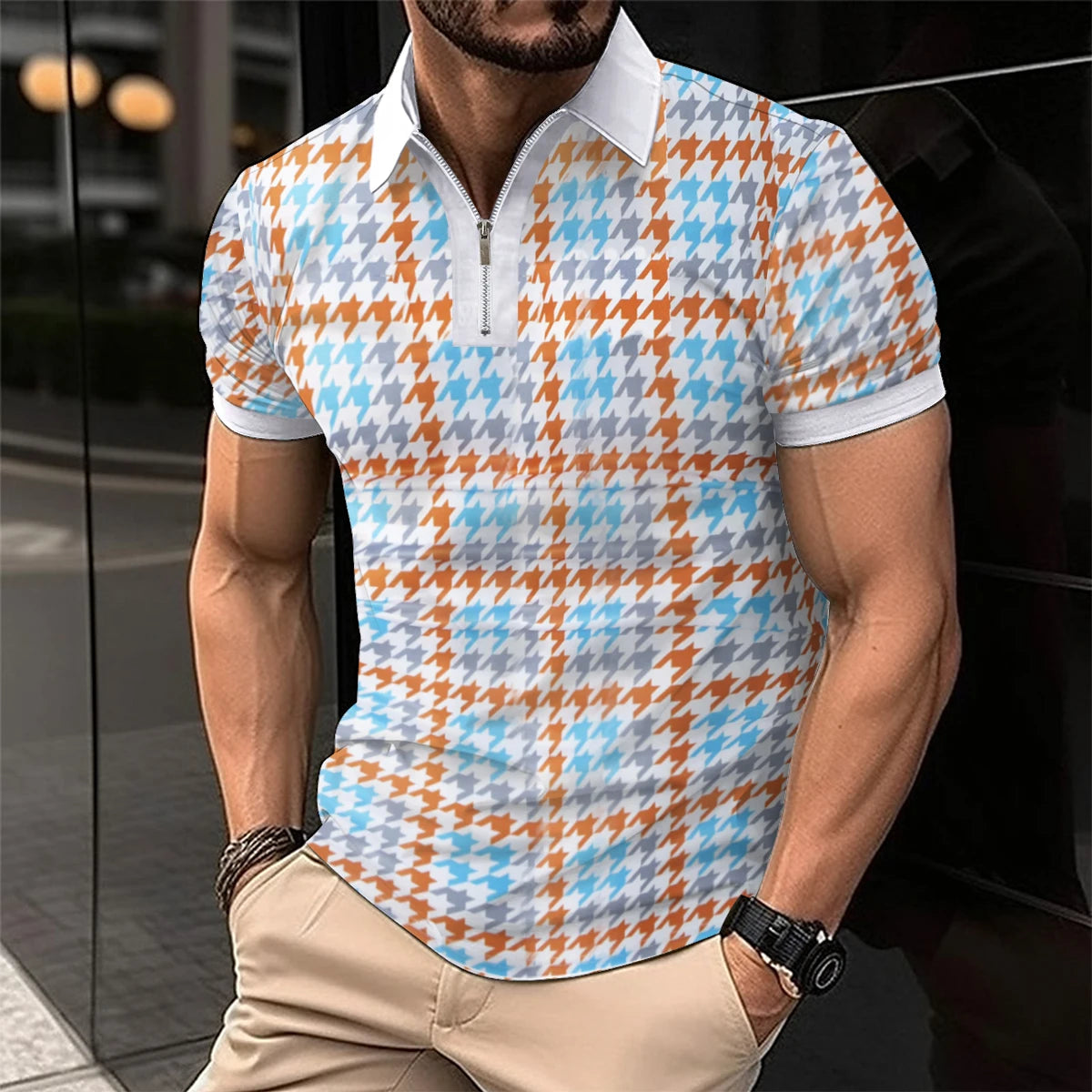 Men’s Summer Casual Short-Sleeve Polo Shirt
