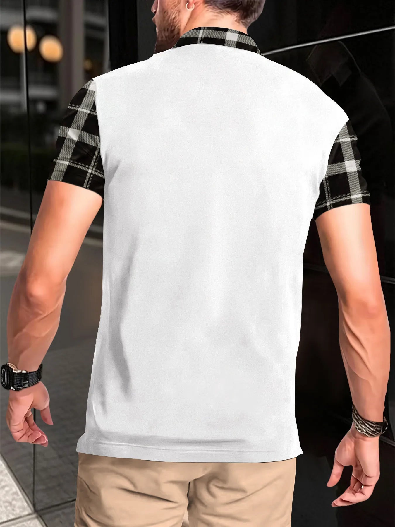 Men’s Summer Plaid Polo Shirt