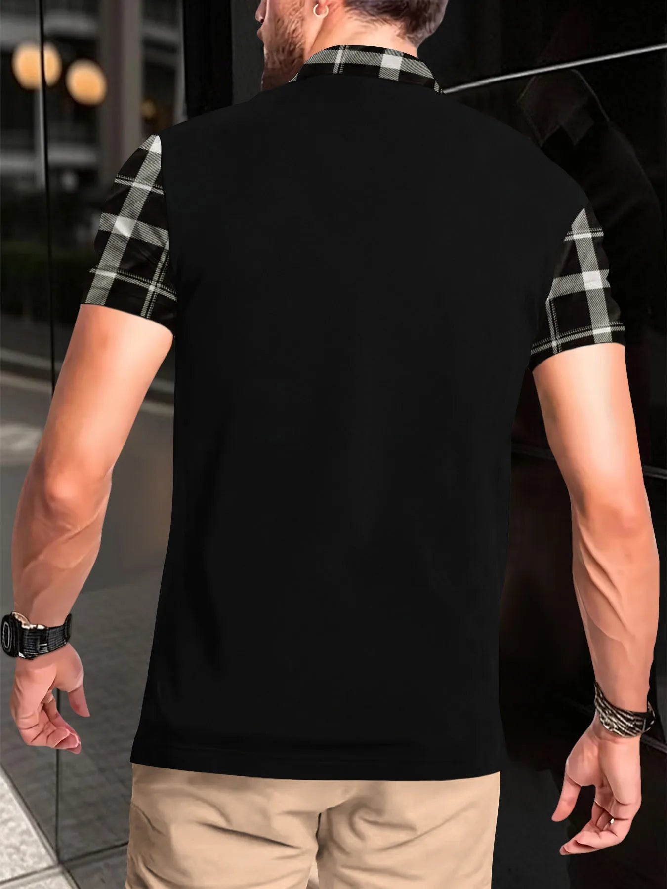 Men’s Summer Plaid Polo Shirt