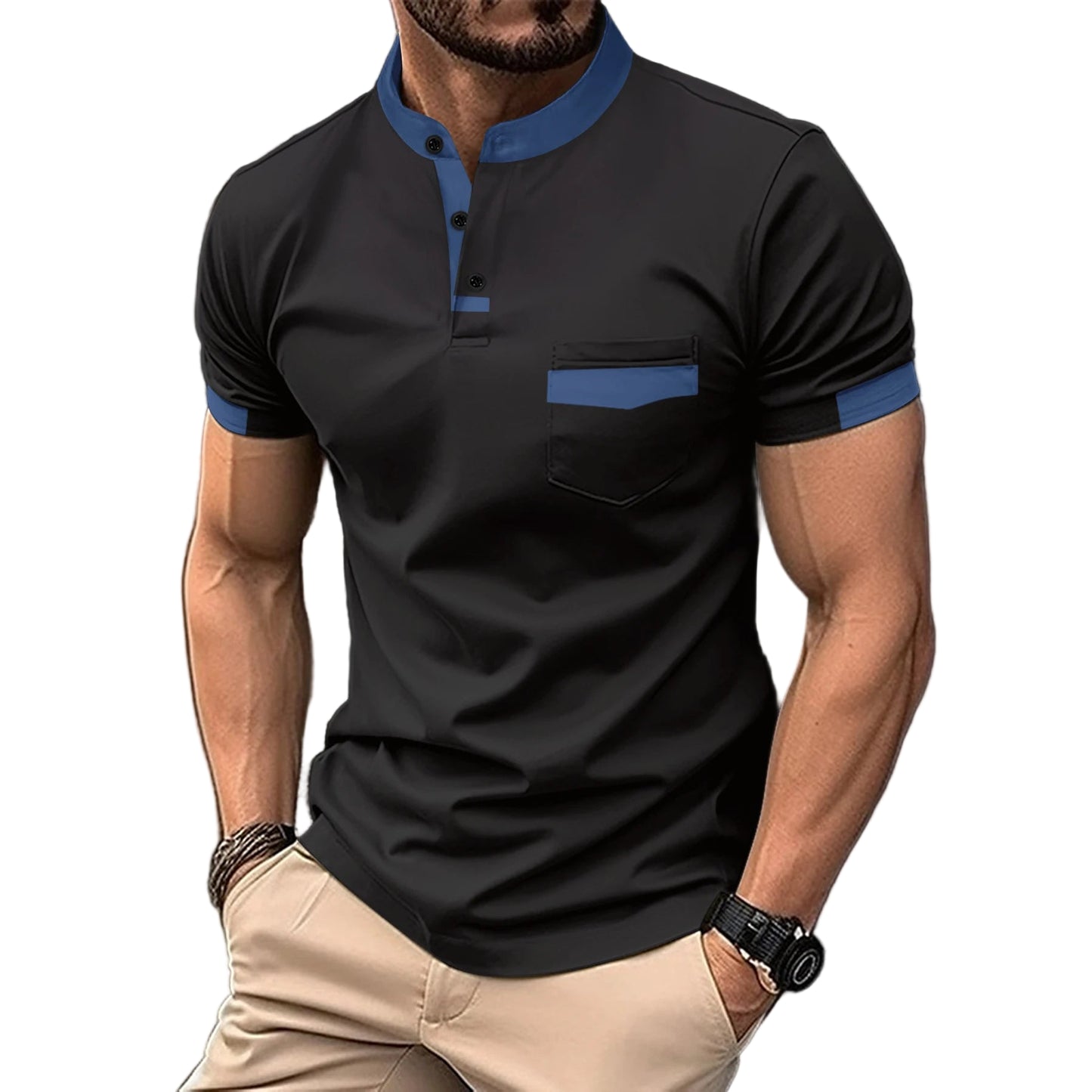 Men’s Summer Polo Shirt with Chest Pocket