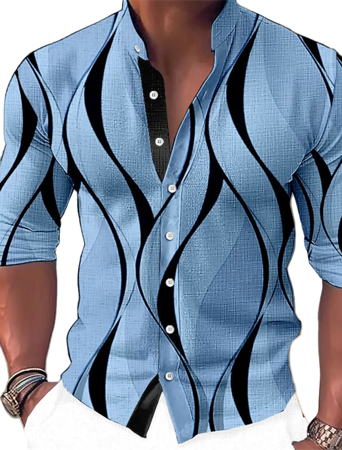 Men's Geometric Print Long Sleeve Shirt