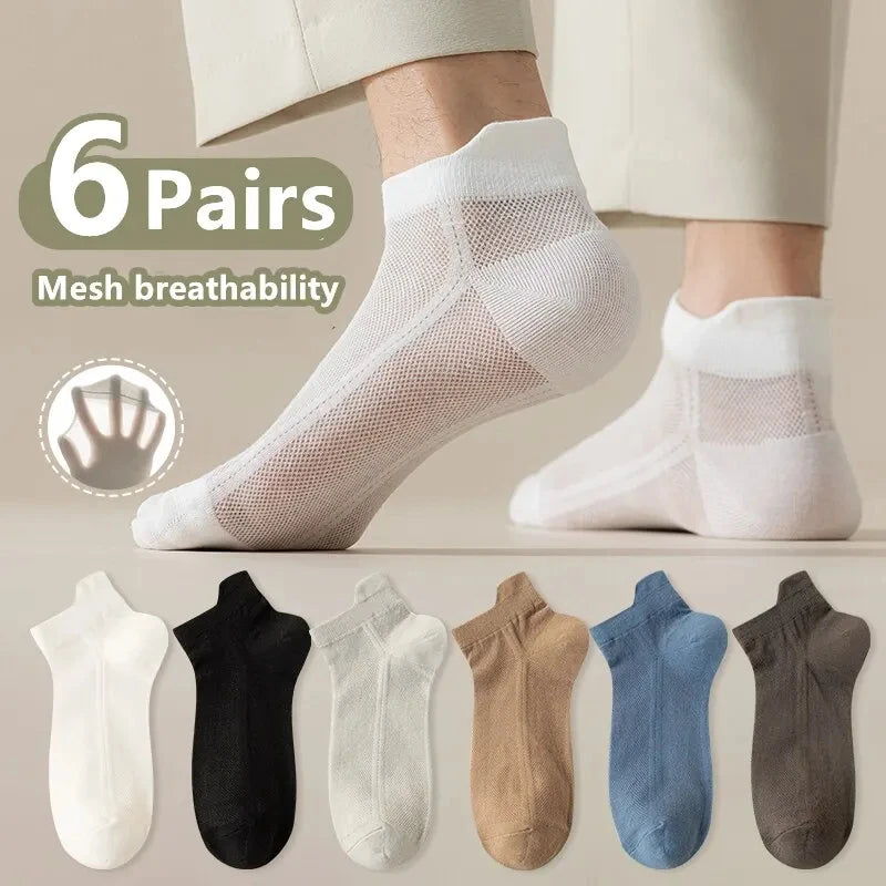 Men’s Striped Sports Ankle Socks (5 Pairs)