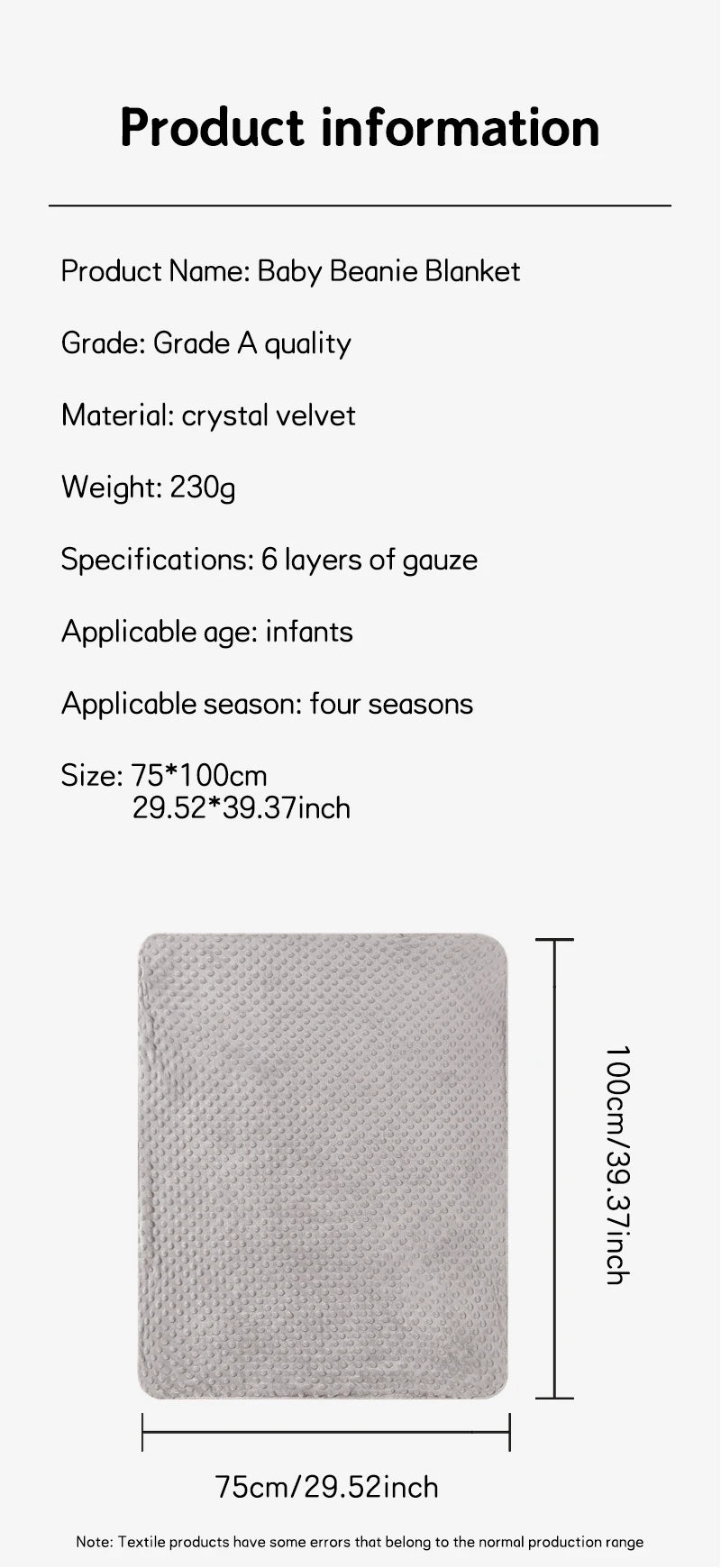 Minky Baby Super Soft Kids Swaddle Blanket