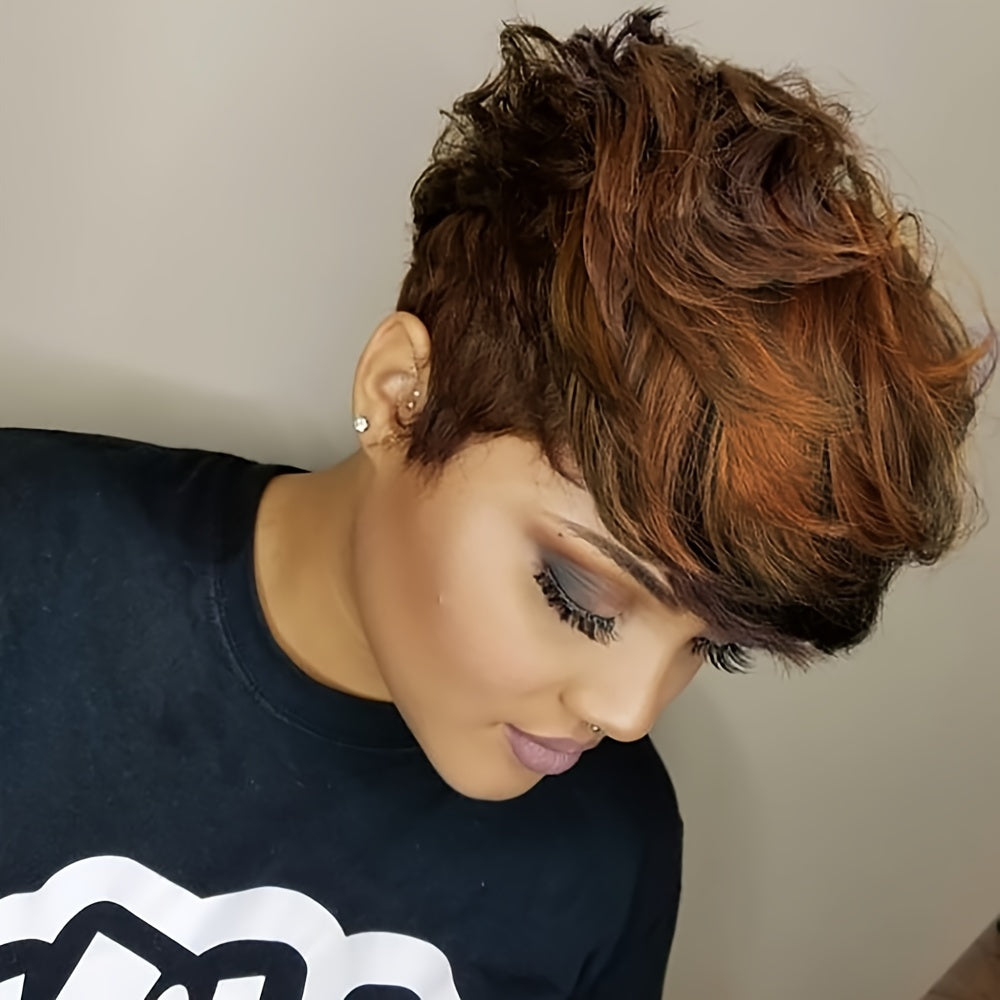 Short Colored Synthetic Wig with Bangs
