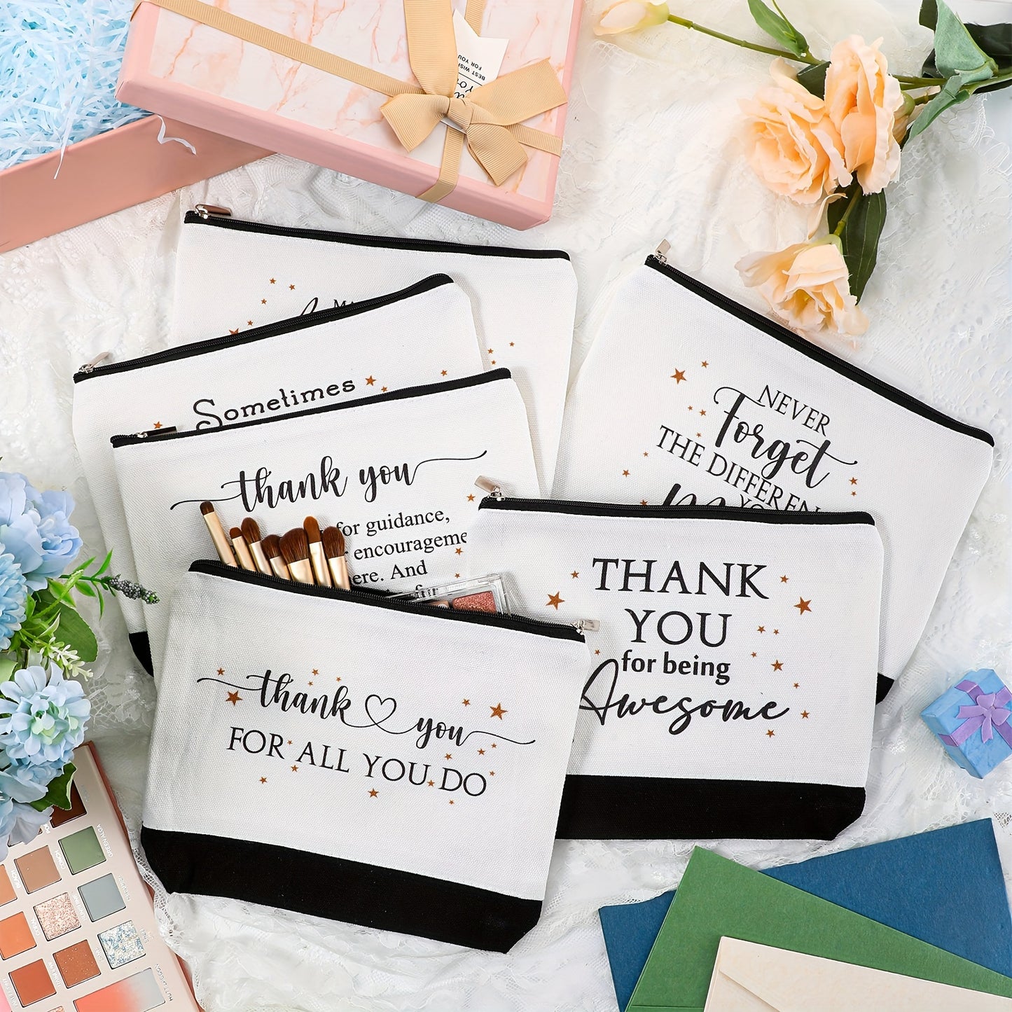 Thank You Canvas Tote Bags Bulk 24pcs