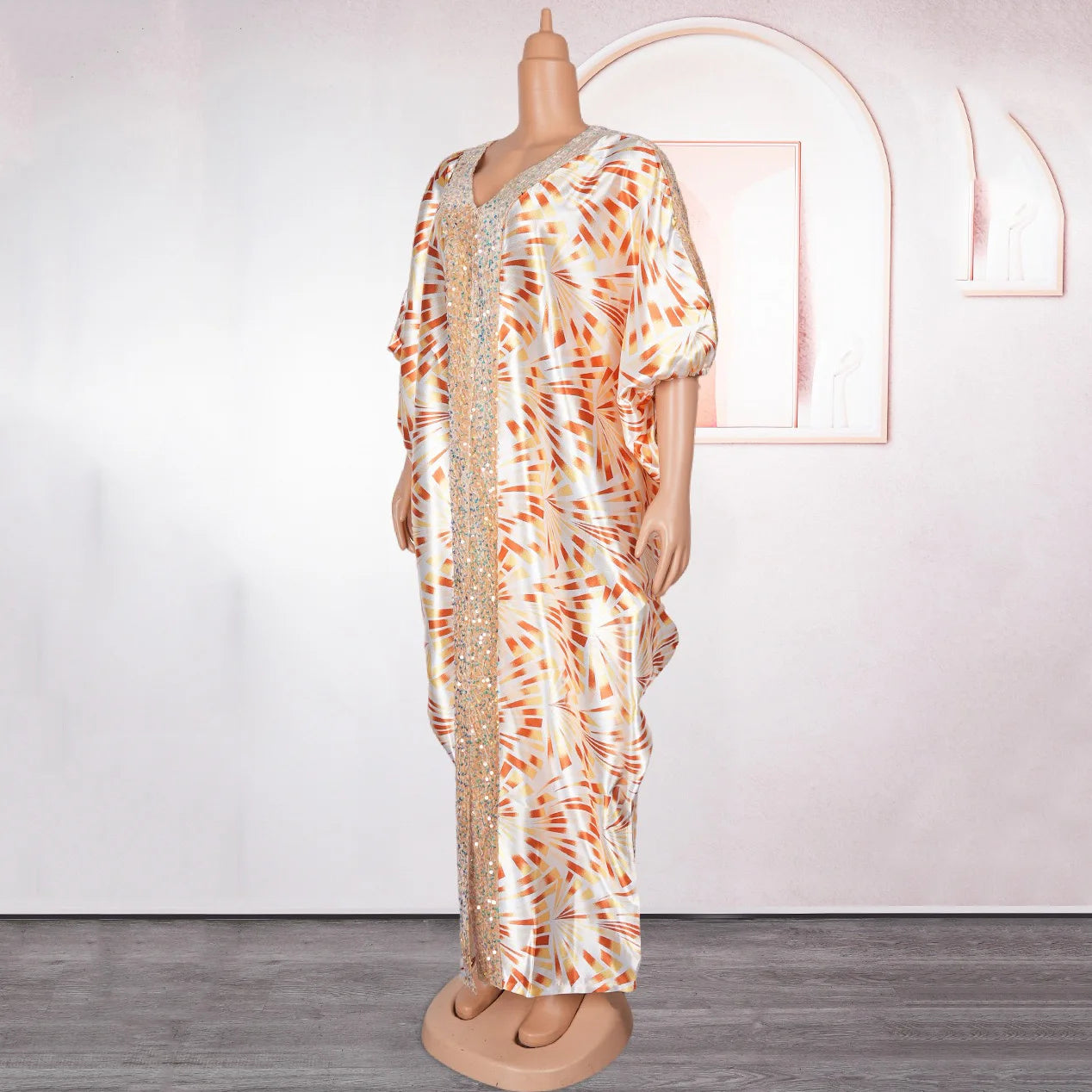 Elegant Muslim Sequin Maxi Dress