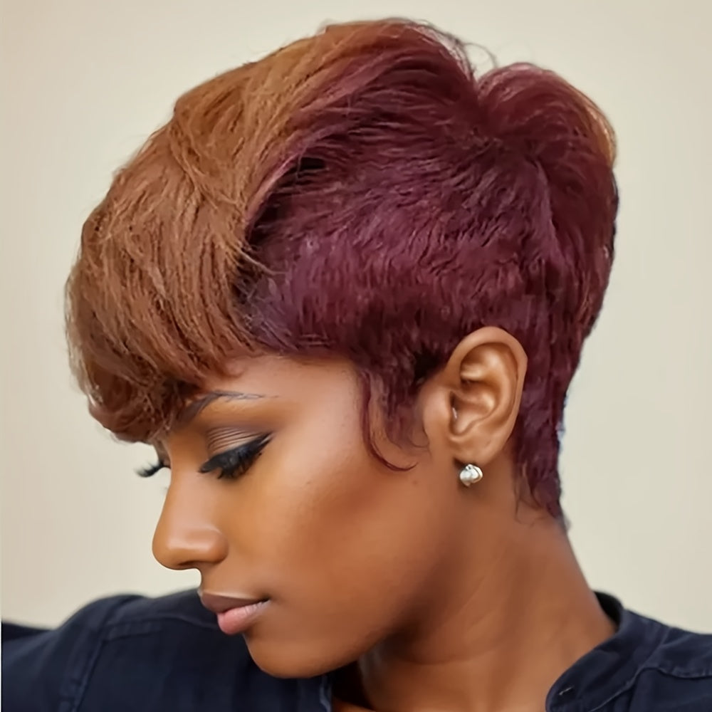 Short Colored Synthetic Wig with Bangs