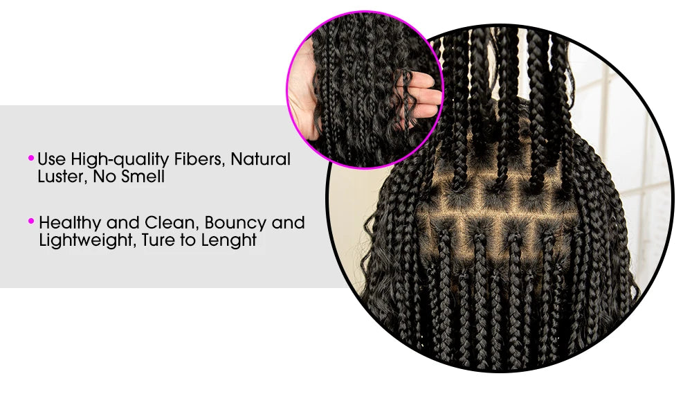 Long 36" Knotless Box Braided Wig with Curls