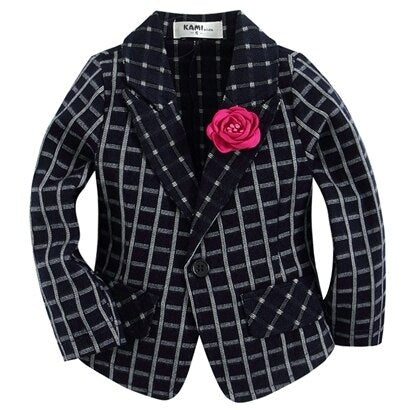 new arrival knitted cotton  100% plaid  blazer for toddler girl  BG151201E