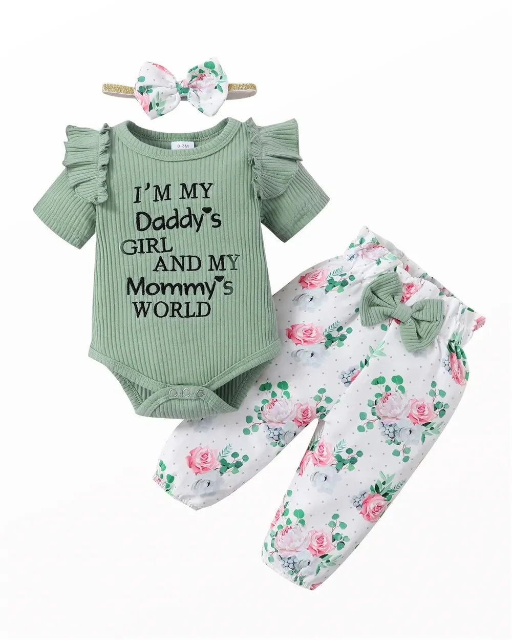 Newborn Baby Girl 3PCS Summer Outfit