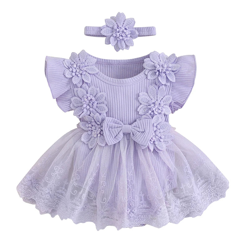 Newborn Baby Girl Cotton Lace Romper