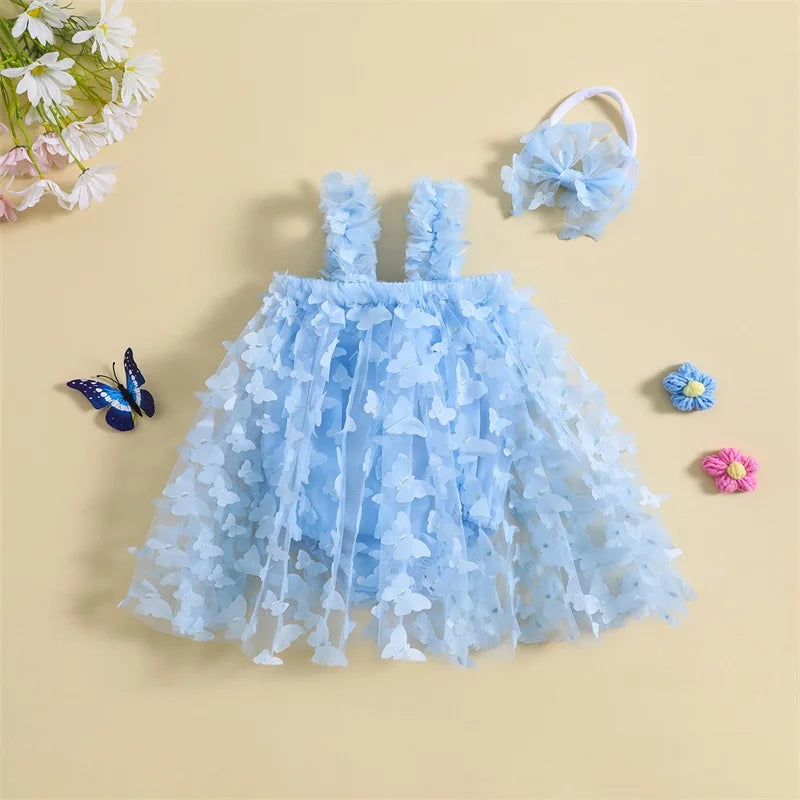 Baby Girls 2Pcs Tulle Tutu Bodysuit Dress