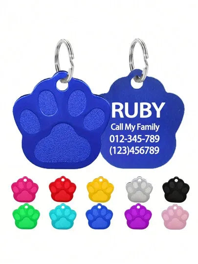 Customized Paw Pet ID Tag Laser Engraving