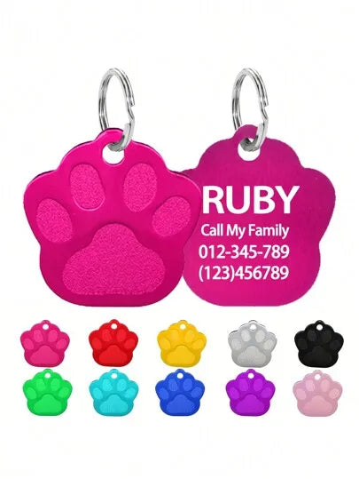 Customized Paw Pet ID Tag Laser Engraving