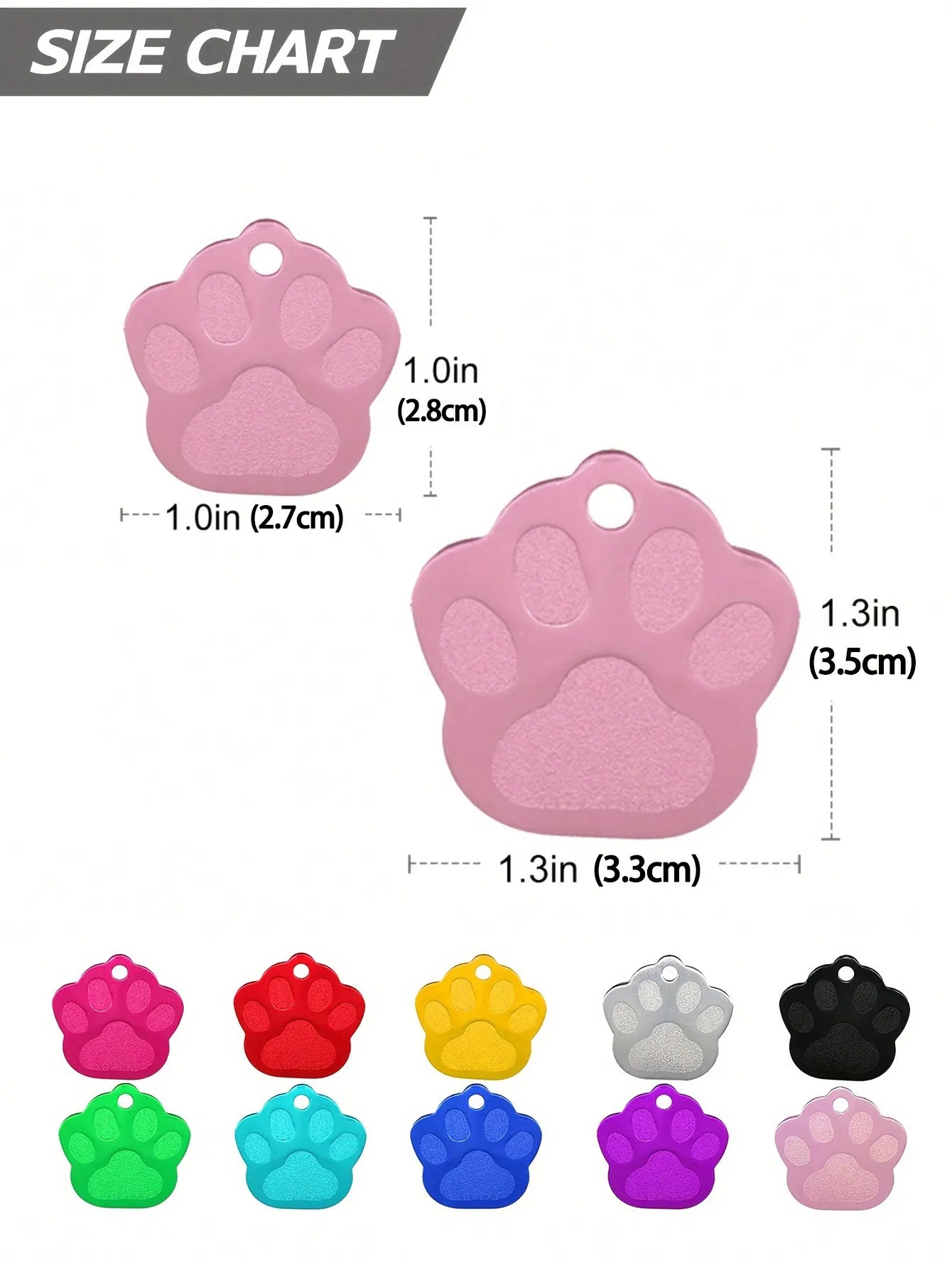 Customized Paw Pet ID Tag Laser Engraving