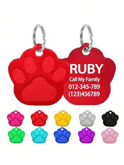 Customized Paw Pet ID Tag Laser Engraving