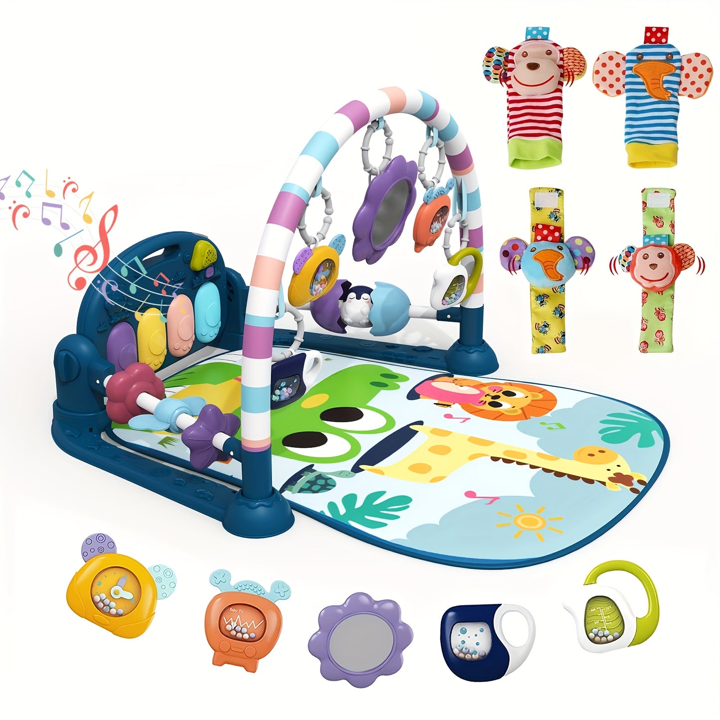 Newborn Baby Play Mat with Piano & Learning Toys
