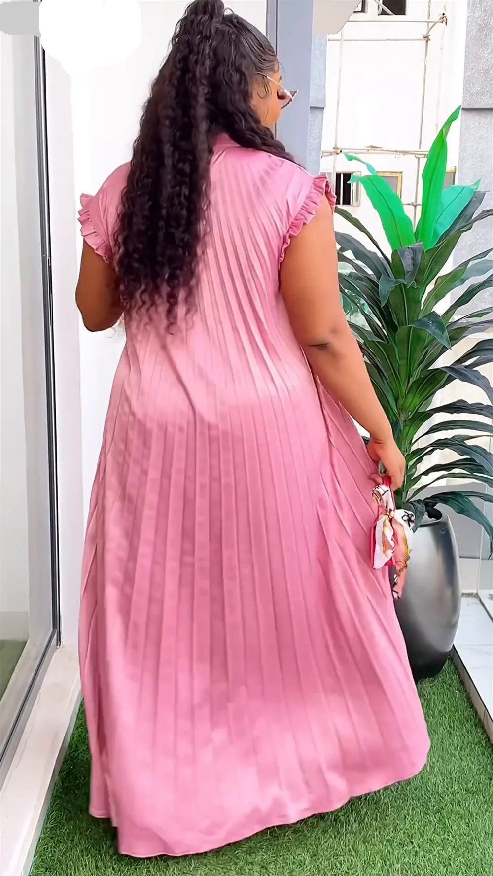 Pleated Abaya African Dresses for Women