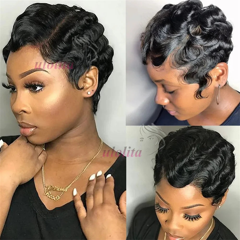 Short Finger Wave Bob Wig