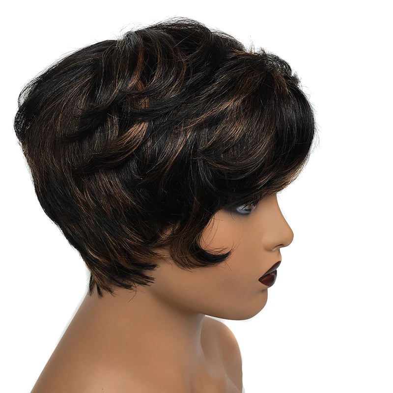 Short Pixie Cut Human Hair Wig for Women