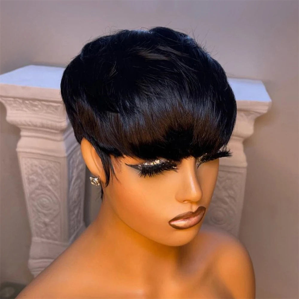 Short Straight Bob Wig with Bangs