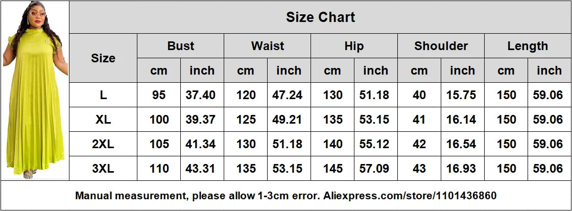 Pleated Abaya African Dresses for Women