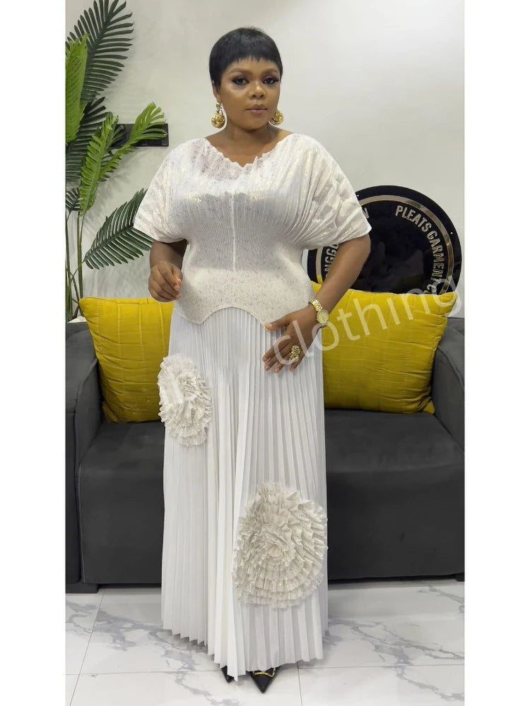 Women Pleated 2-Piece Set