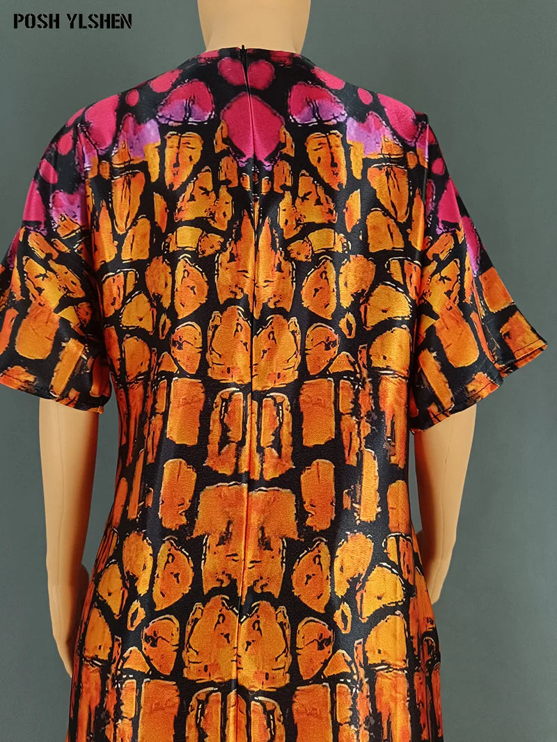 Plus Size African Abaya Dress with Sequins