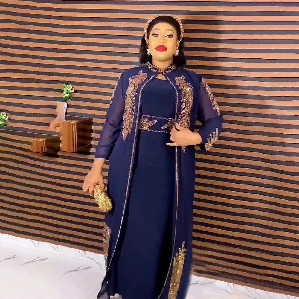 African Chiffon Boubou 2PCS Set for Women